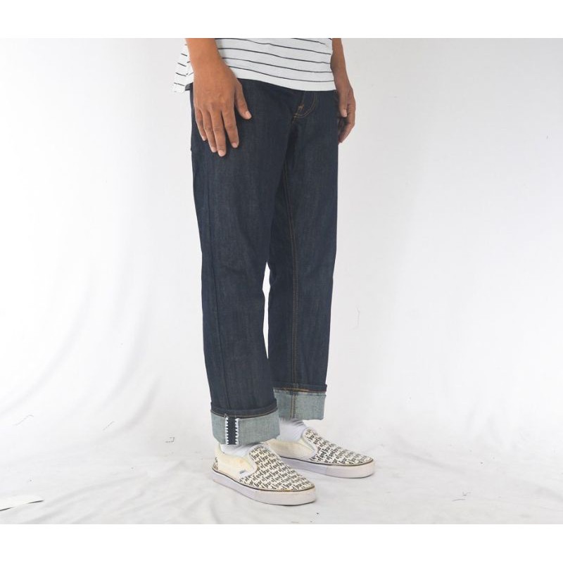 [COD] Celana Pria - Celana Jeans Pria Selvedge white Shellsitch &amp; Rainbow Shellstich 13oz