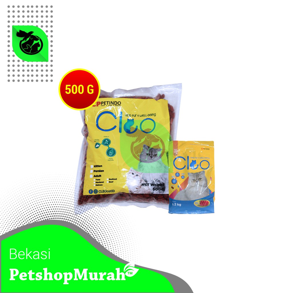 Makanan Kucing Cleo Tuna &amp; Salmon Adult Repack 500gr Cat Food 500 gr