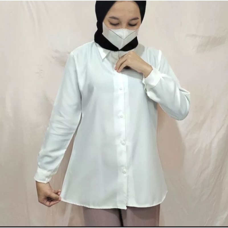 Kemeja Wanita Casual/Kemeja Basic /Kemeja Polos/Kemeja Jumbo/Geovani Shirt/Kemeja Manset