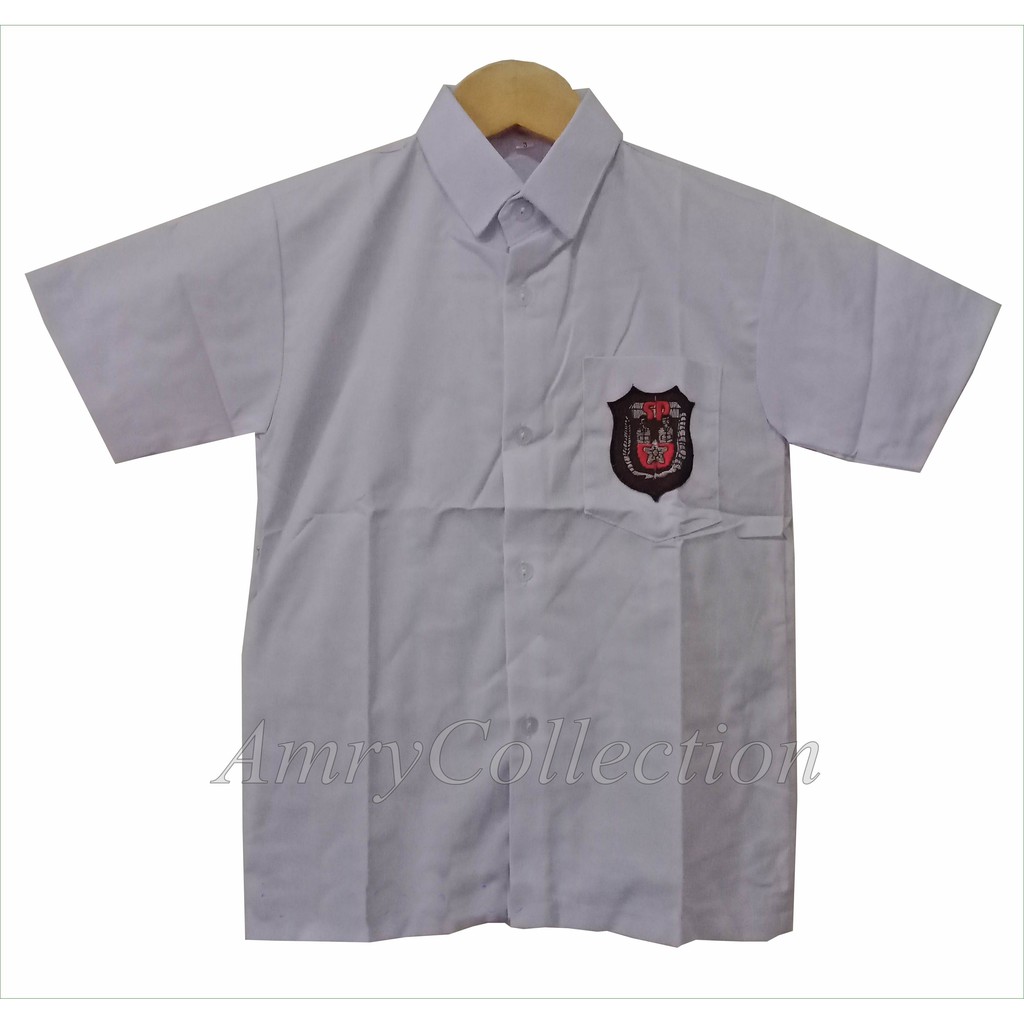 Baju SD pendek Seragam sekolah Kemeja putih bahan Oxford sari warna / GS