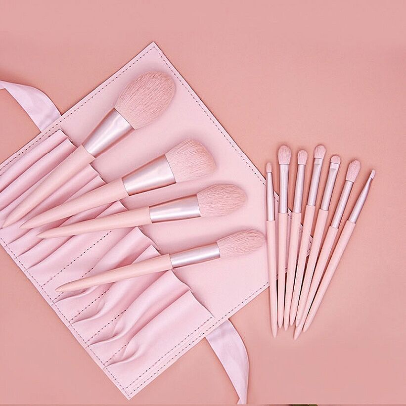 11 Pcs / Set Brush Makeup Untuk Bedak Tabur Blush Contour Eyeshadow Blending