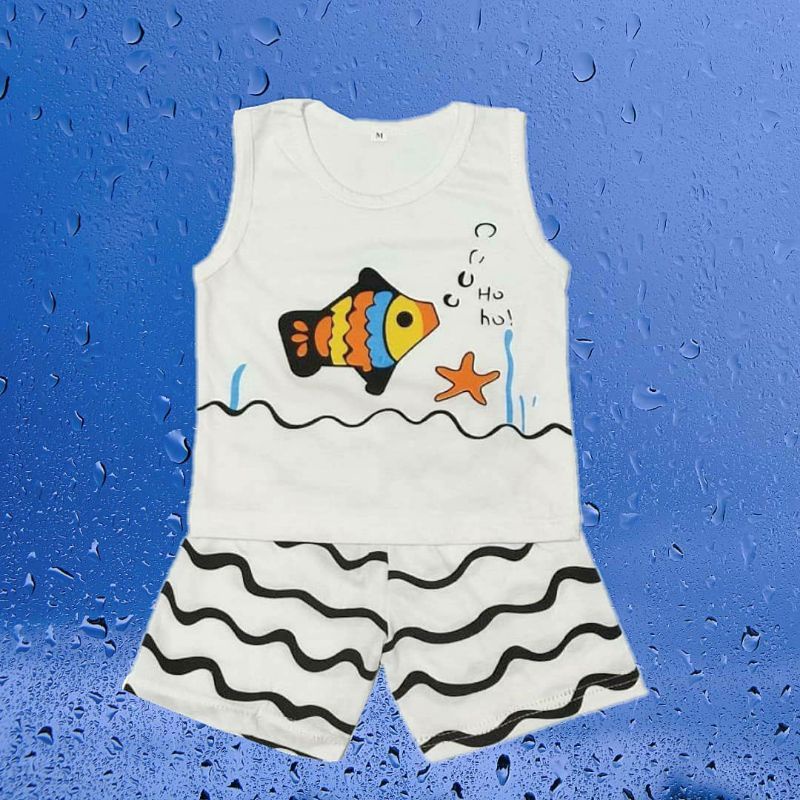 Setelan anak peremuan/ laki-laki / Baju anak perempuan & laki- laki / Baju anak 1-7 tahun-Fish