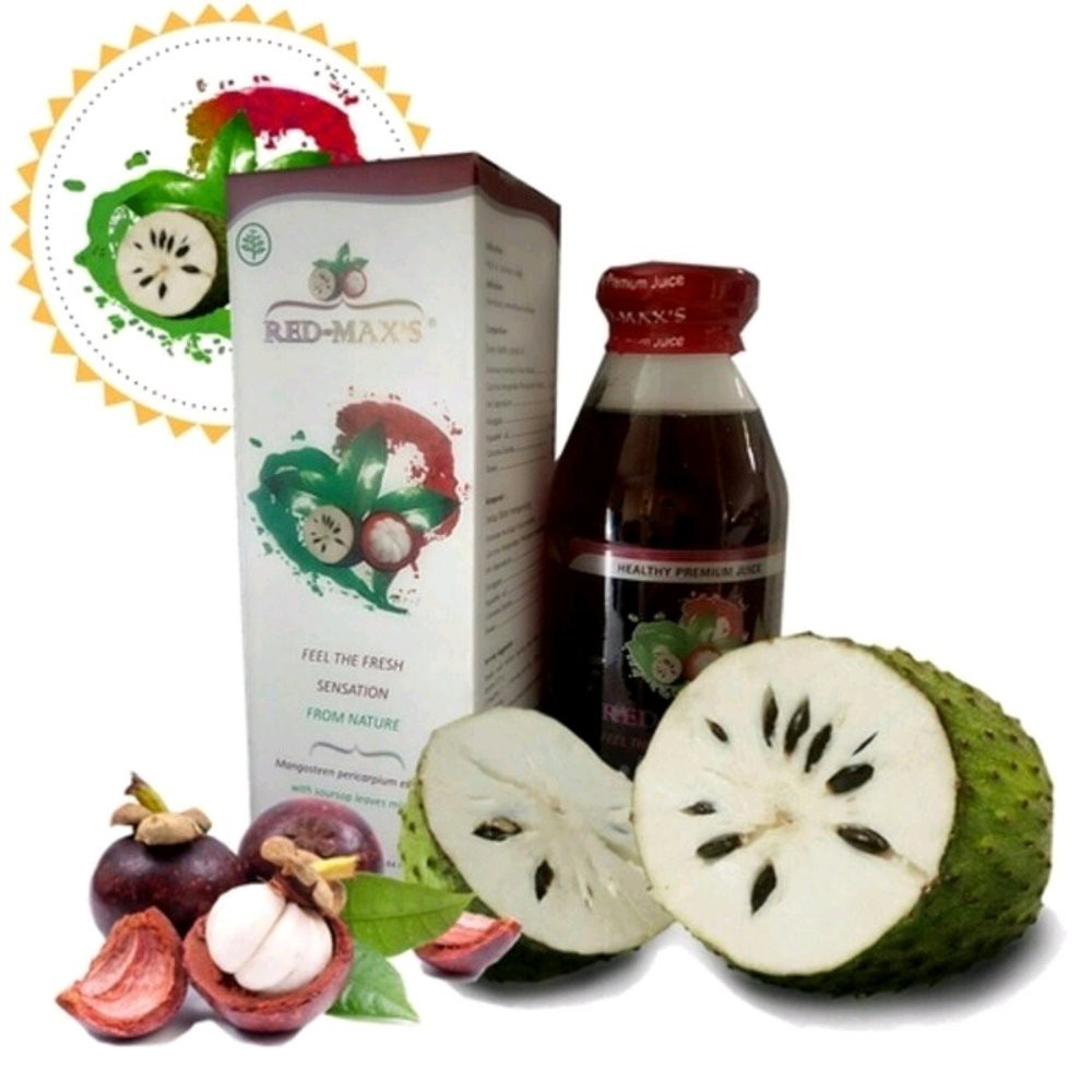 

Red Max's Kulit Manggis dan Daun Sirsak 350 ml Herbal Kanker Tumor Kolesterol