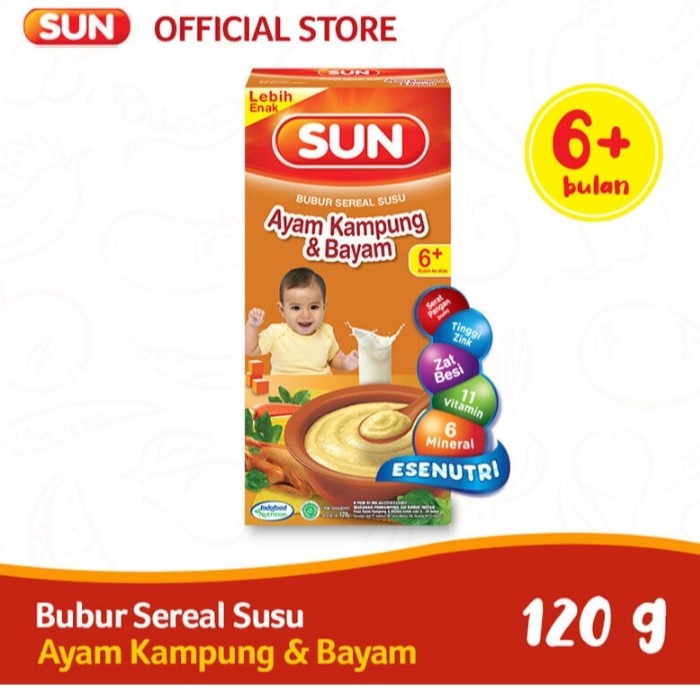 SUN Bubur Sereal Susu 120 g / SUN BUBUR CEREAL SUSU 120 Gr