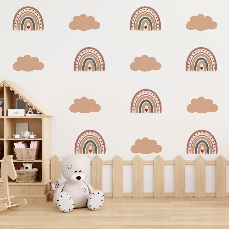 SET 10PCS STIKER DINDING AESTHETIC KAMAR ANAK PELANGI VINTAGE RETRO DEKORASI INTERIOR CANTIK WALL ST