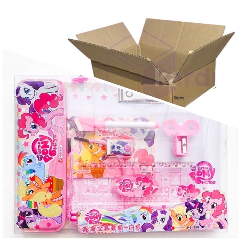 kotak pensil pony / frozen set papan tulis 2in1-Pony+ packng dus