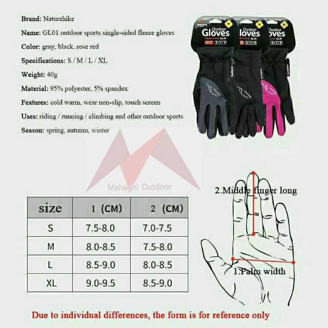 Sarung tangan elastis Naturehike fleece glove