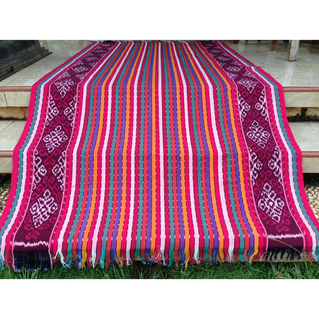 Kain Tenun Troso Blanket Etnik Motif Pelangi