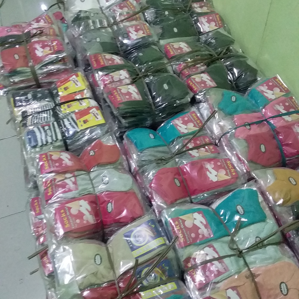 12 PASANG KAOS KAKI PENDEK WARNA POLOS RANDOM OBRAL MURAH