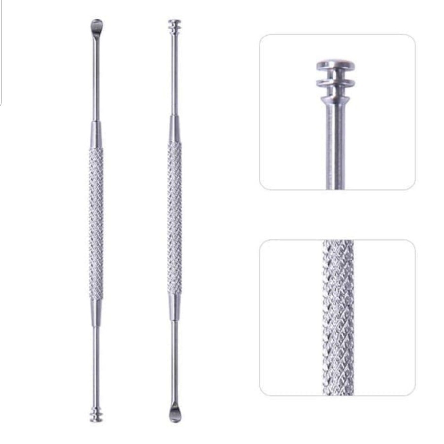Korek Kuping Stainless Steel 3 in 1 Ujung Spiral Pembersih Telinga Earpick Stainles