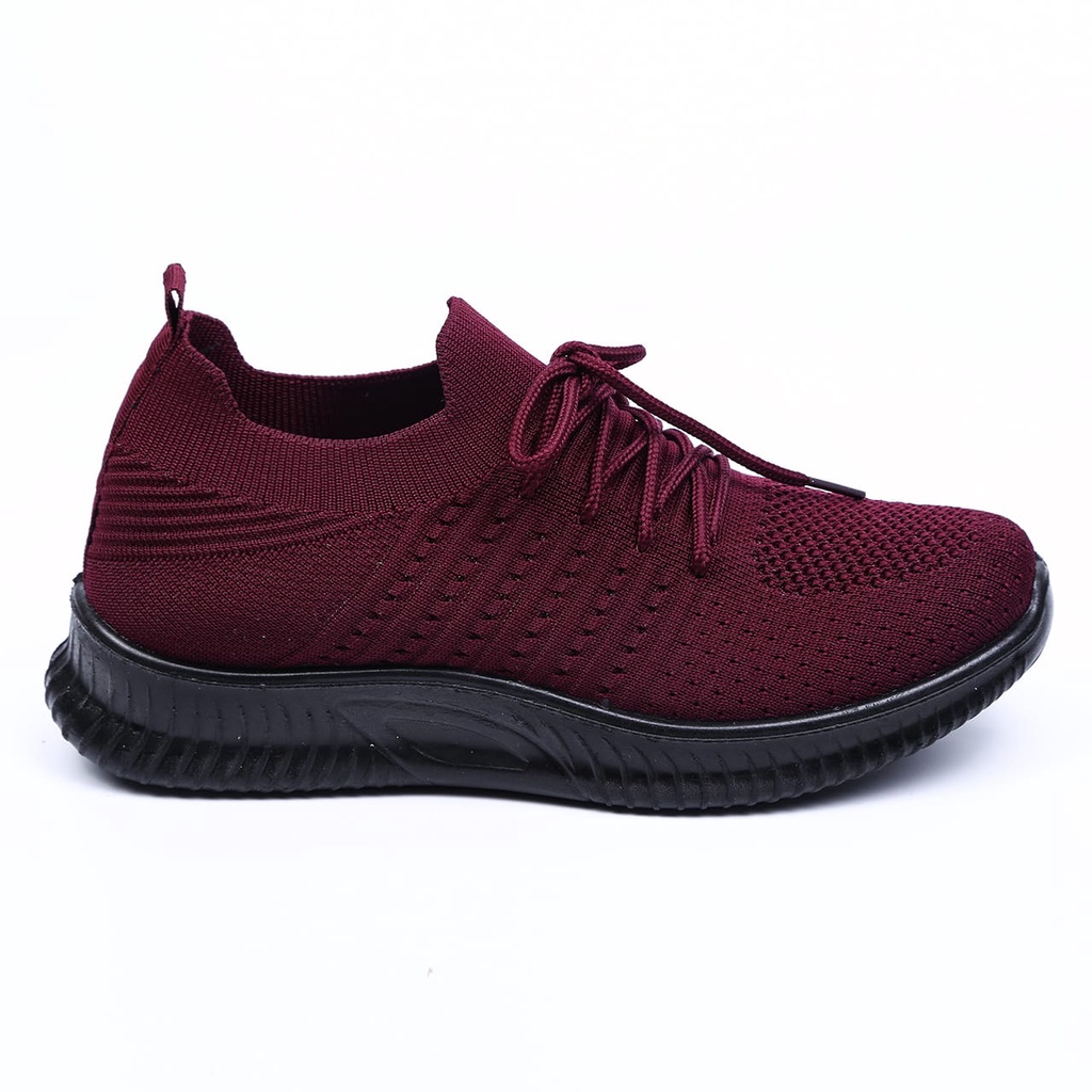 Sneakers Slip On Wanita Sepatu  Canvas Sports Shoes Wanita - A011-Maroon