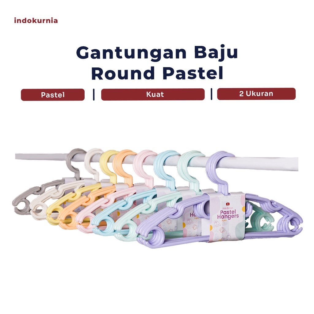 Indokurnia 6 pcs Gantungan Round Pastel