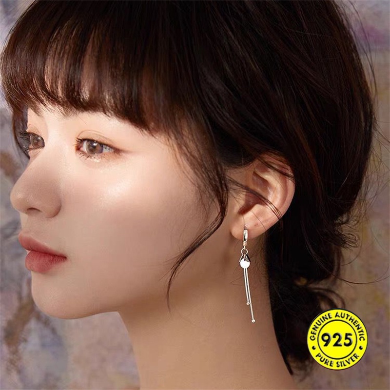 Anting Gantung Panjang Bahan Sterling Silver 925 Untuk Wanita