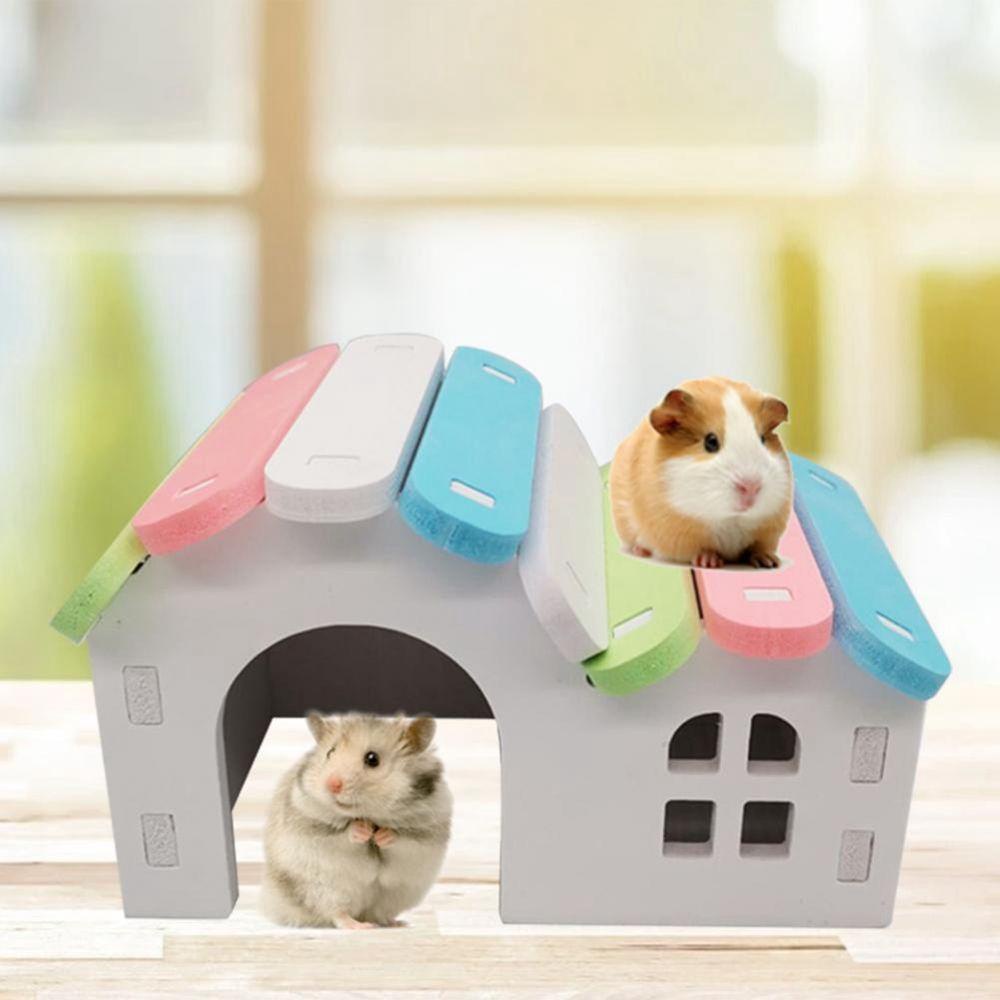 REBUY Rebuy Hamster House 2pcs DIY Untuk Hewan Kecil Bahan PVC Bur-free Hamster Hut