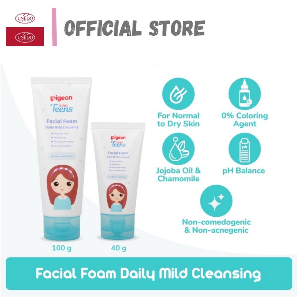 PIGEON Teens Facial Foam Daily Mild Cleansing 40gr dan 100gr