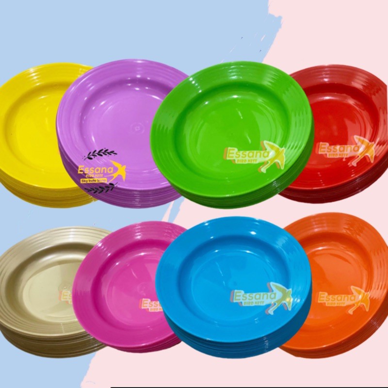 Piring Makan Bulat Plastik 9inch ( Grosir ) Terlaris Termurah Berkualitas ( lusinan ) atau ( 1/2 lusin ) clarissss-3