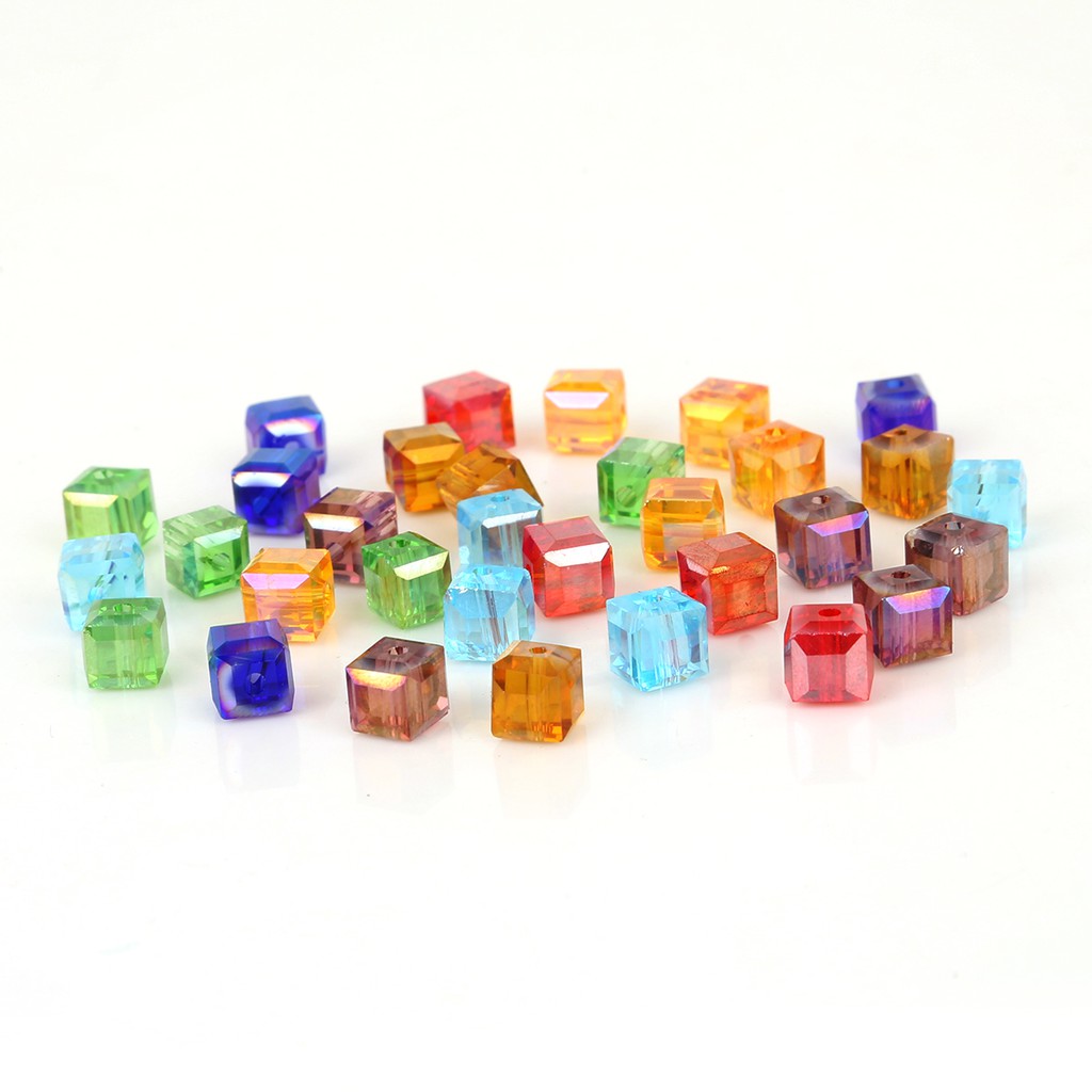 Hot Selling Multi Color Bone Cone Austria Crystal Beads 20Pcs 8 mm Charm Glass Bead Loose Square Bead For Garment DIY Decoration