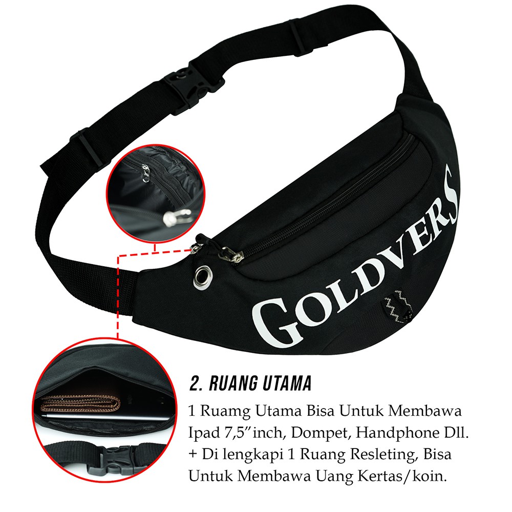 Tas Slempang Dada Fashion Pria Selempang Pria Wanita Sling Bag Pria Kekinian-Goldiesbags