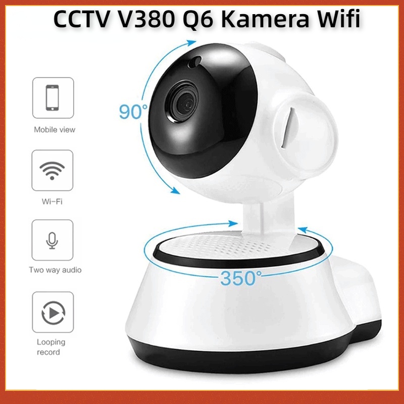 CCTV V380 Q6 Kamera Wifi IP Camera HD 720P Q6 Kontrol Aplikasi Kamera IP Nirkabel