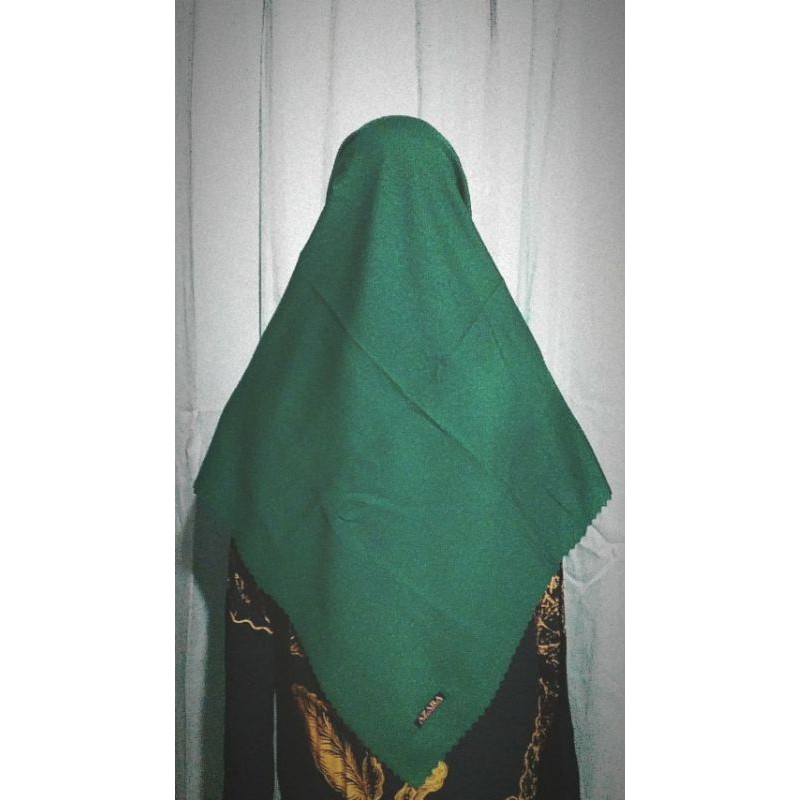 Segi Empat Hijau PKK Jilbab Kerudung Merek Azara bahan Voal