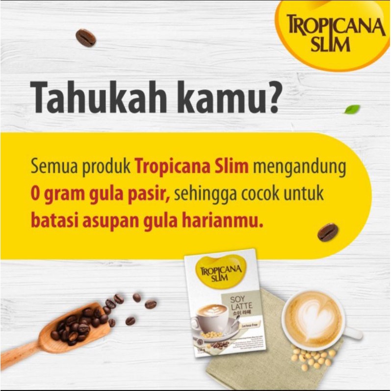 

Korzaln Tropicana Slim Soy Latte Kopi Susu Kedelai Bebas Gula 150 Gr