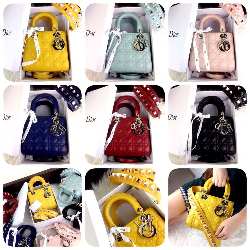 Christian Dior Lady Cruise Shw bag with Pyramid Strap dh CD1104