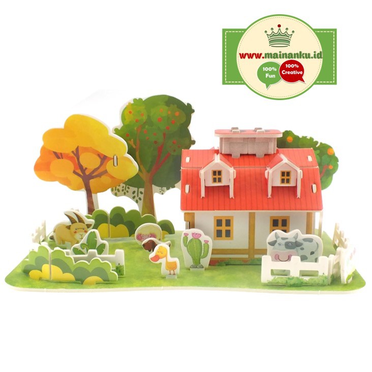 Mini 3D Puzzle ANIMALS BACKYARD | Hadiah Ulang Tahun Anak - 1690-4