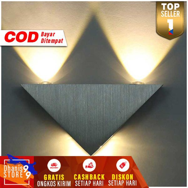 Lampu Hias Dinding Kamar Tidur LED Modern Triangle Lamp Segitiga Minimalis