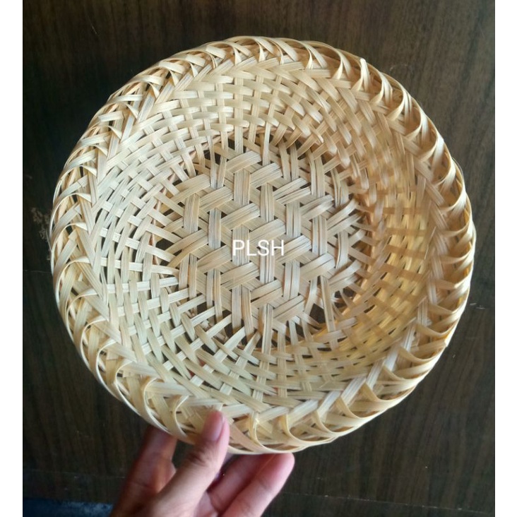 anyaman bambu snack piring bleaching