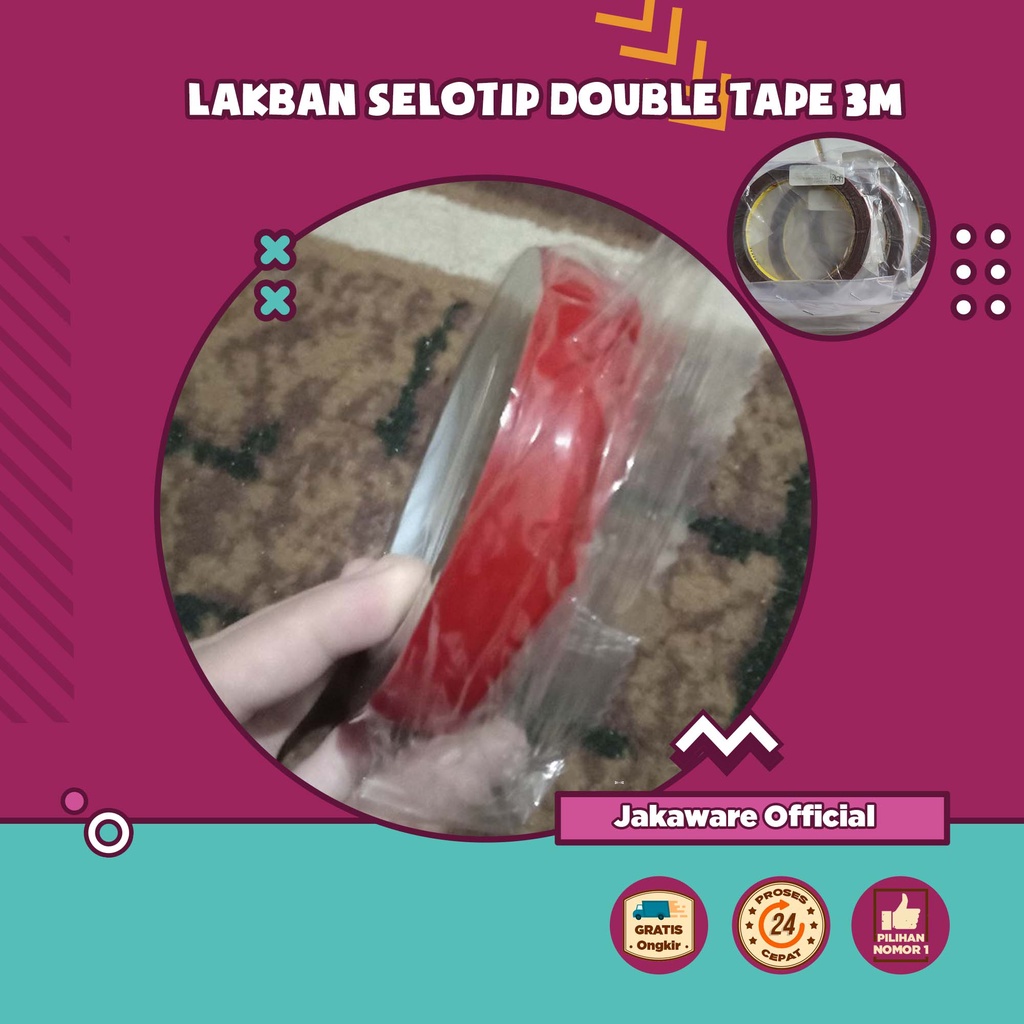 LAKBAN SELOTIP DOUBLE TAPE 3M 1PCS SERBAGUNA DOBEL SOLASI TEMPELAN ISOLASI TEMPEL DINDING TEMBOK TAM