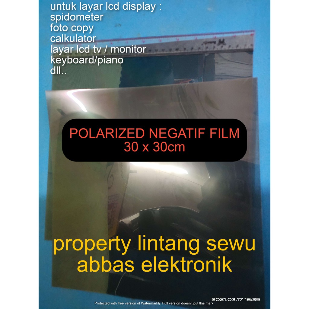 POLARIS POLARIZED NEGATIF FILM 30X30 LCD LAYAR SPEEDOMETER SPIDOMETER KALKULATOR KEYBOARD FOTO COPY