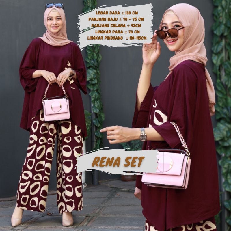 BAJU WANITA SETELAN TIE DIE DYE WAKA JUMBO SINTIA SET BUSUI ONE SET RAYON MOTIF KEKINIAN-RENA MAROON