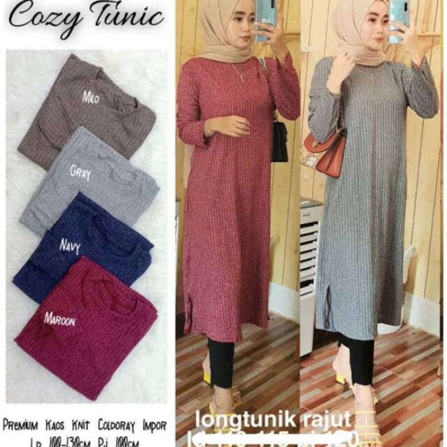 TUNIC RAJUT - TWIST COZY TUNIK - KNIT PREMIUM TEBAL