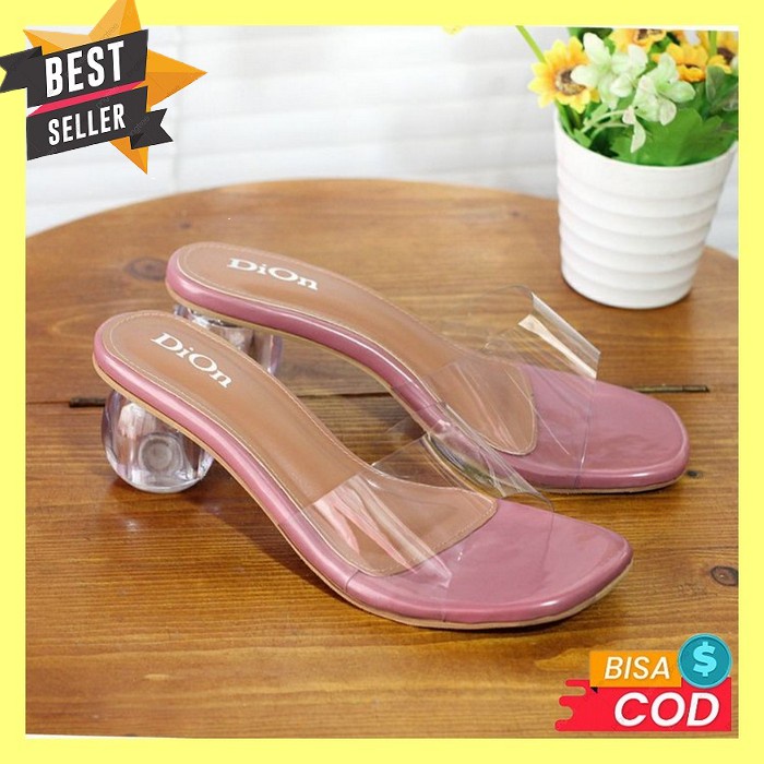 High Heels Pesta Wanita Kekinian Import Sandal Hak Tinggi Remaja Cewek Dion Heels Wanita Hak Kaca B