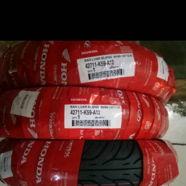 Ban Tubeless belakang Honda K59 90/90-14 For Beat F1/Genio/Vario 125/110/150/vario/scoopy/ spacy series/Beat karbu/ISS/street/pop/F1/cw/esp F1/Genio/Spacy karbu/F1/esp helm in/Scoopy karbu/F1/Vario 125 techno/Vario 110 karbu/cw/110 F1/CBS/helm-in/150