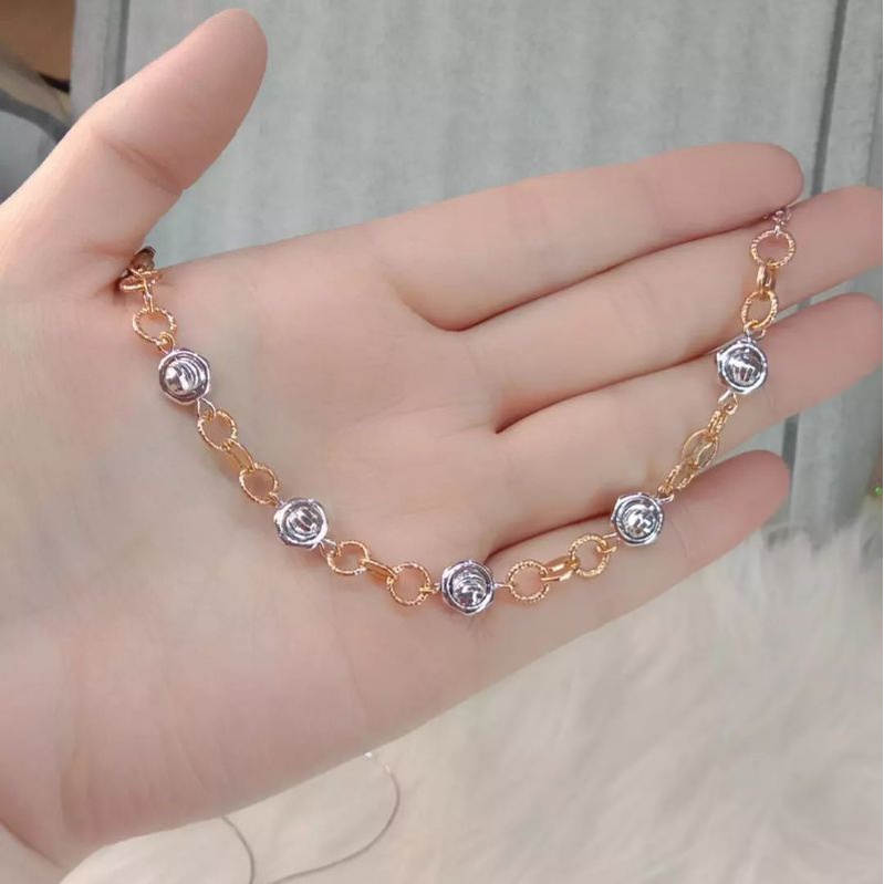 Gelang Titanium Wanita Anti Karat, Anti Alergi, Tahan Lama, Di Jamin REALPICT 100% Dan  High Quality, Gelang Rantai Gold