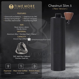 Jual Timemore Hand Coffee Grinder Chestnut Slim 3 with S2C Burr - Alat