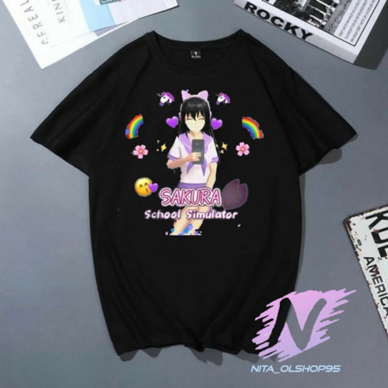 kaos sakura school simulator baju kaos anak sakura pelangi