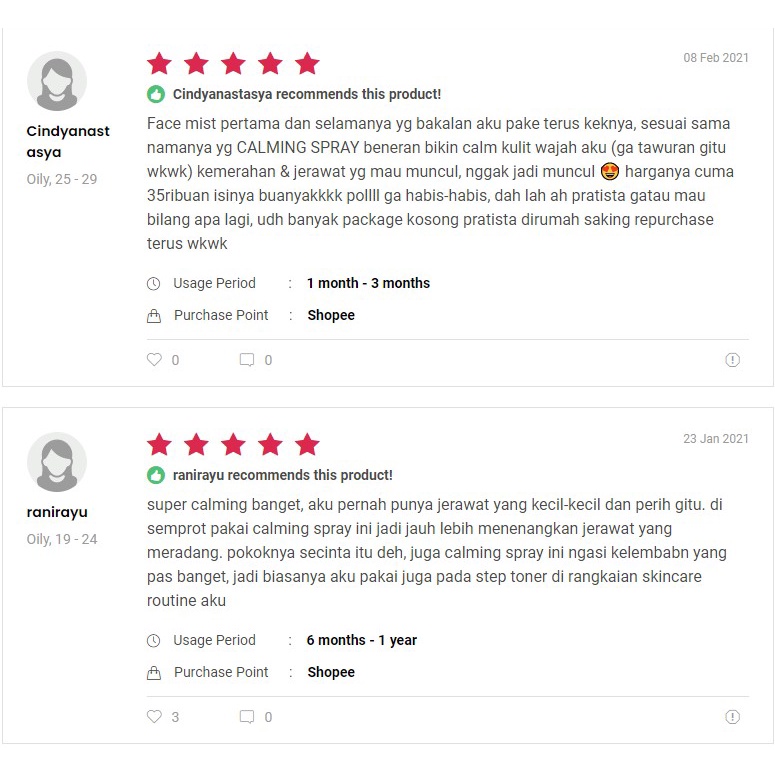 Pratista Calming Spray Untuk Kulit Normal / Berjerawat