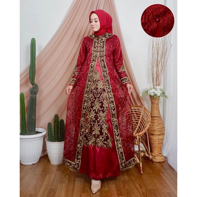 GAMIS CASSANDRA // BAHAN TILLE BORDIR MUTIARA PREMIUM MIX BORDIR TEMPEL // Original By Pelangi Jaya