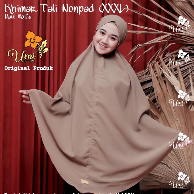 {COD} Jilbab Khimar Tali Nonpad Original GJM || Hijab Instan Jumbo Wolfis Nonpet XXXL Jilbab Nonpad