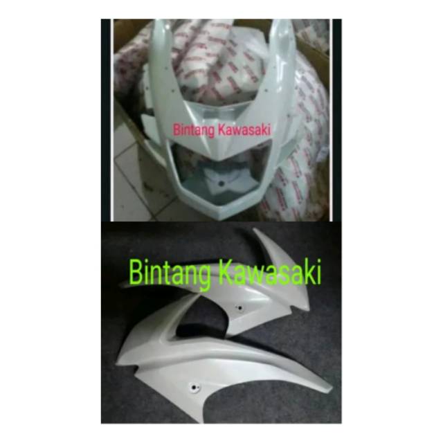 Fairing coak dan batok lampu depan cover lampu ninja rr new putih original