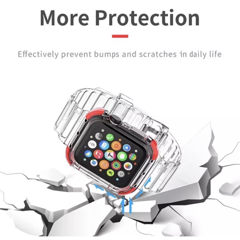 IWATCH STRAP GLACIER IMPACT SERIES 1 - 6 ! 8WARNA ! UKURAN 38mm 40mm 42mm 44m IWATCH SE SHOCKPROOF