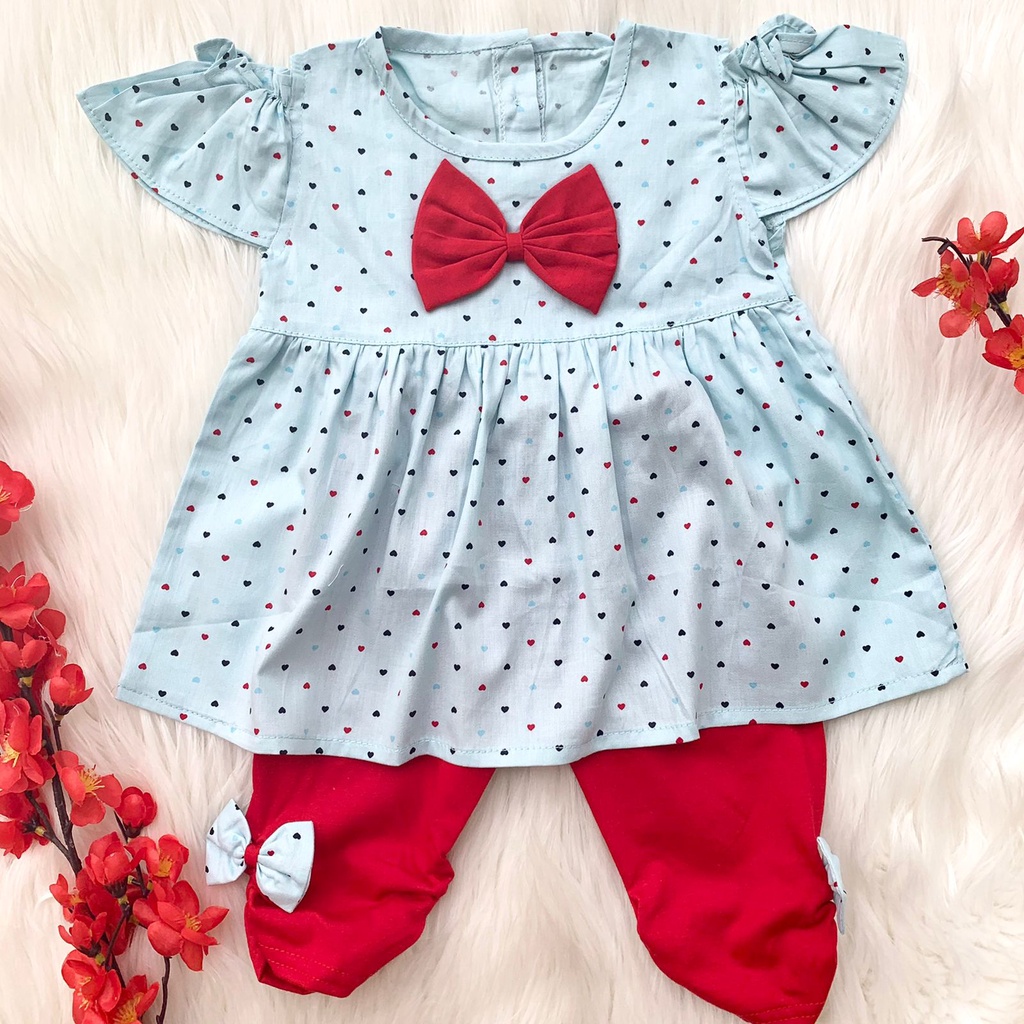 Baju setelan celana legging lucu fashion anak bayi perempuan cewek baby murah -sab