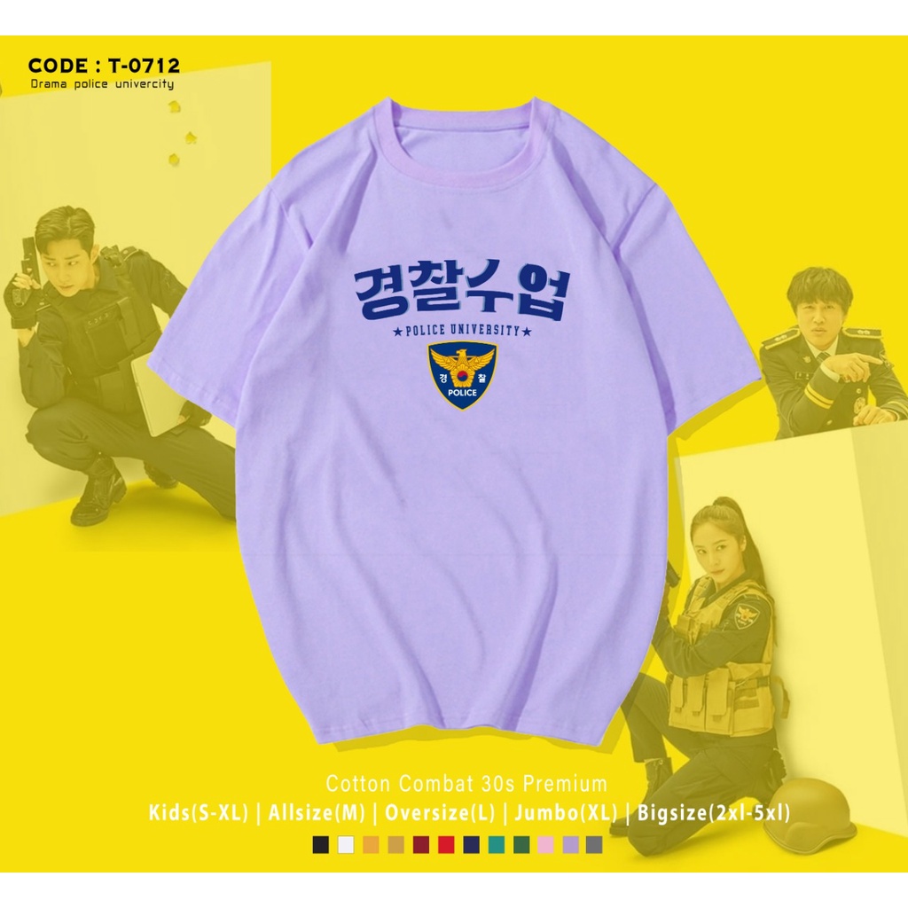 KAOS / T-SHIRT K-DRAMA POLICE UNIVERSITY FONT / REAL PICTURE / IMPORT