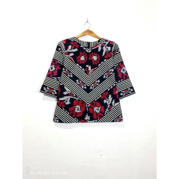 Blouse serong tenun blangket baju tenun jepara atasan wanita BTB30