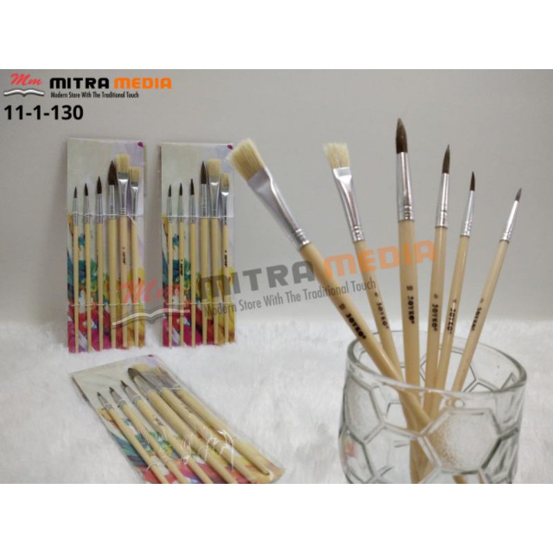 

KUAS LUKIS / KUAS CAT / BRUSH JOYKO BR-1 SATU SET ISI 6PCS MURAH