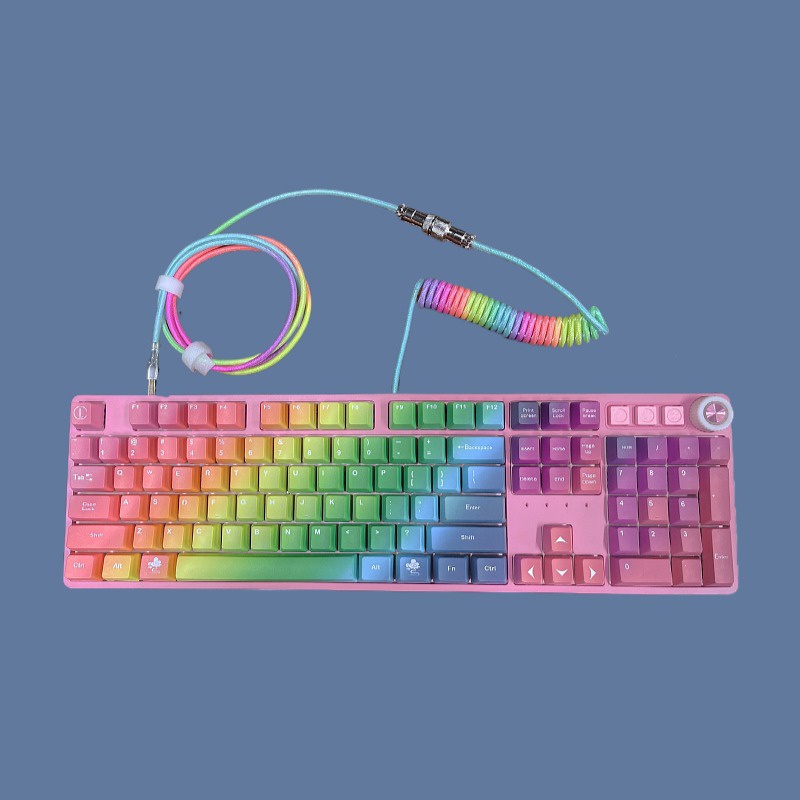 Mechanical Keyboard Data Personalization Spring  Custom  Coiled Braided USB Charging Type-C Cable