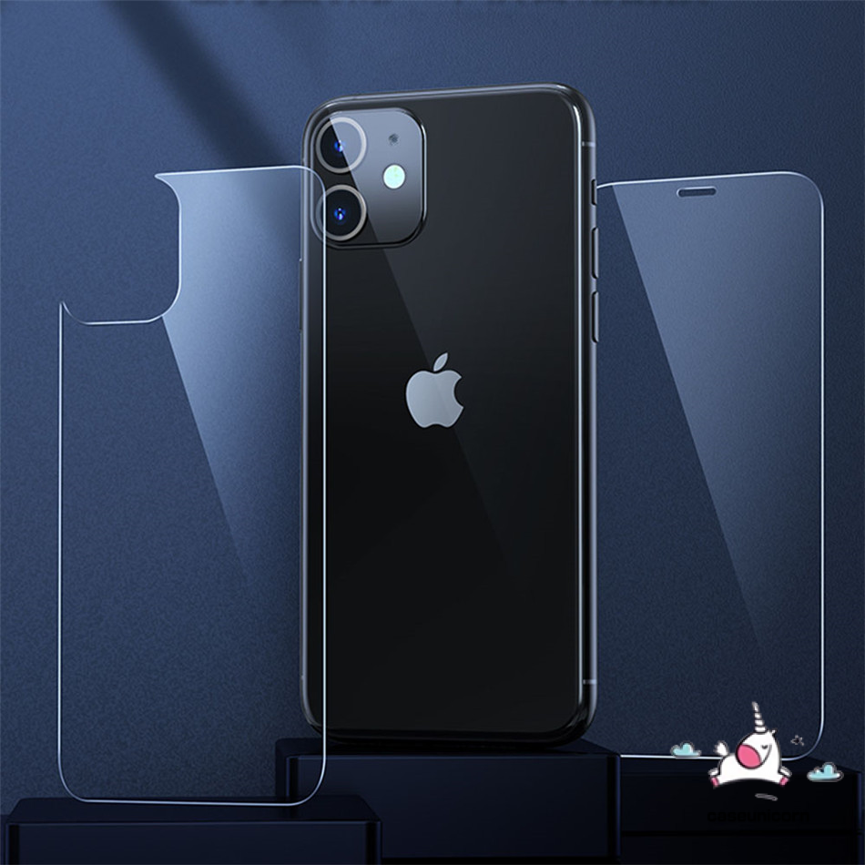 IPHONE Depan+belakang Full Cover Pelindung Tempered Glass Untuk Iphone14 13 12 12Pro 11 Pro MAX 8plus 7plus 6 6s Plus 7 8 SE XR X XS MAX 12 Mini Bening Pelindung Layar Kaca Film