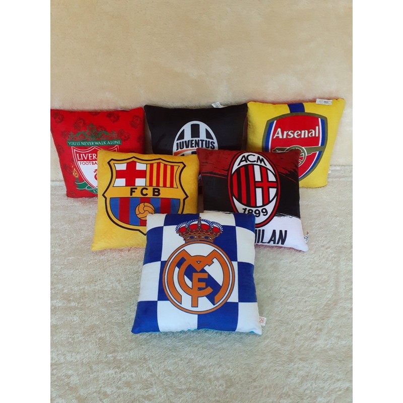 Bantal Sofa Club Bola, Bantal Kotak Bola, Football Club Cushion